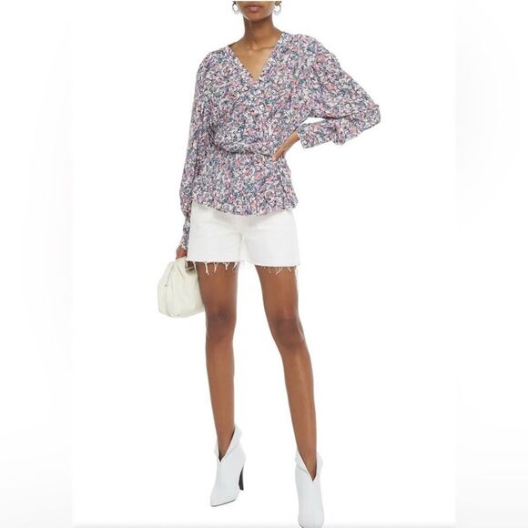 IRO Usige Printed Crepe De Chine Blouse Size XS/S - 34 - Picture 1 of 12